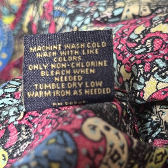 Cremieux Premium Denim Paisley Long Sleeve Button-Down Shirt 3XT Flip Cuff - Picture 7 of 10